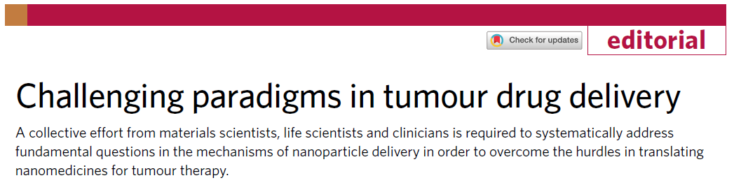 ​公认的EPR效应翻车了，一天内连发三篇《Nature Materials》：肿瘤治疗的挑战和机遇